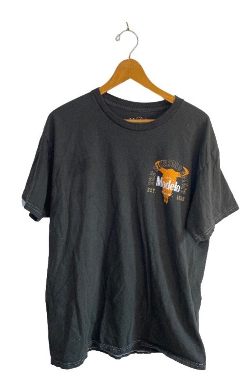Modelo Especial The Fighting Spirit Bull Skull Graphic Tee Shirt Black Size L